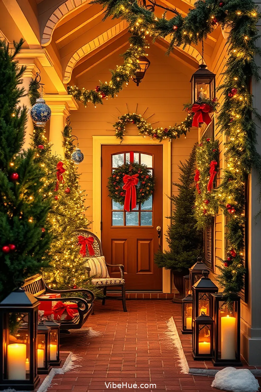 25 Essential Tips for a Cozy Winter Outdoor Patio in Traditional Style 21 Incorporate Classic Holiday Decorations for 25 Essential Tips for a Cozy Winter Outdoor Patio in Traditional Style