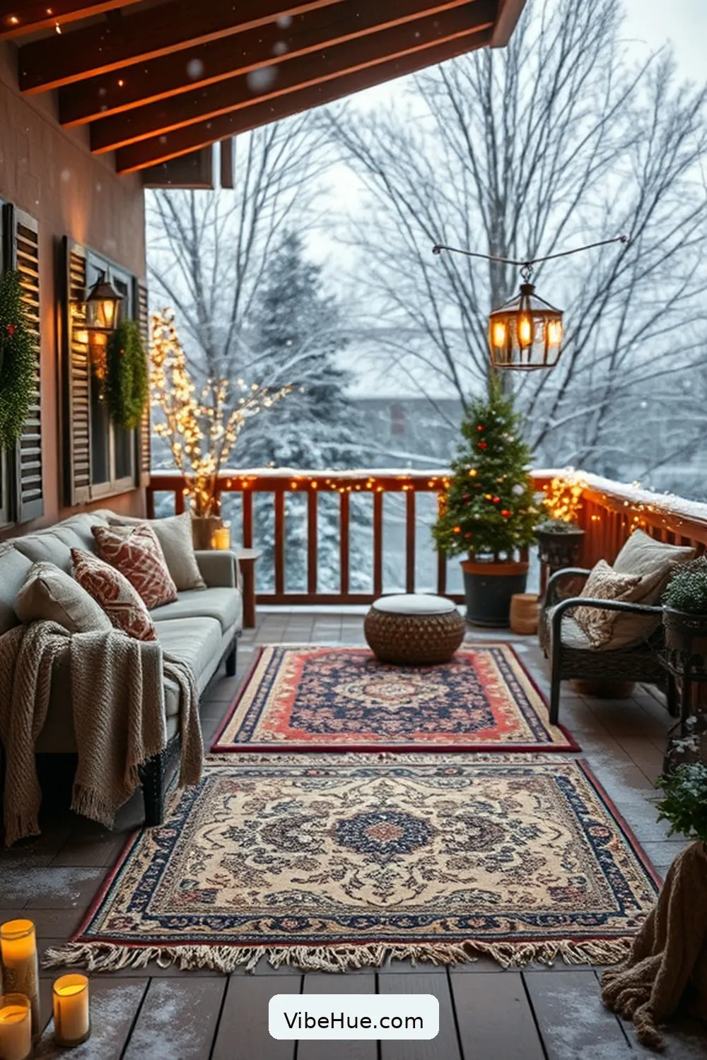 25 Essential Tips for a Cozy Winter Outdoor Patio in Traditional Style 13 Use Cozy Outdoor Rugs for 25 Essential Tips for a Cozy Winter Outdoor Patio in Traditional Style