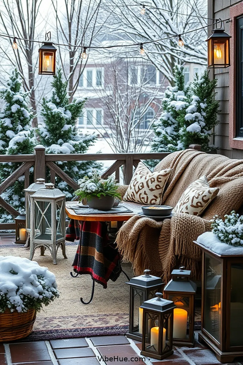 25 Essential Tips for a Cozy Winter Outdoor Patio in Traditional Style 4 Use Layered Blankets for Comfort for 25 Essential Tips for a Cozy Winter Outdoor Patio in Traditional Style