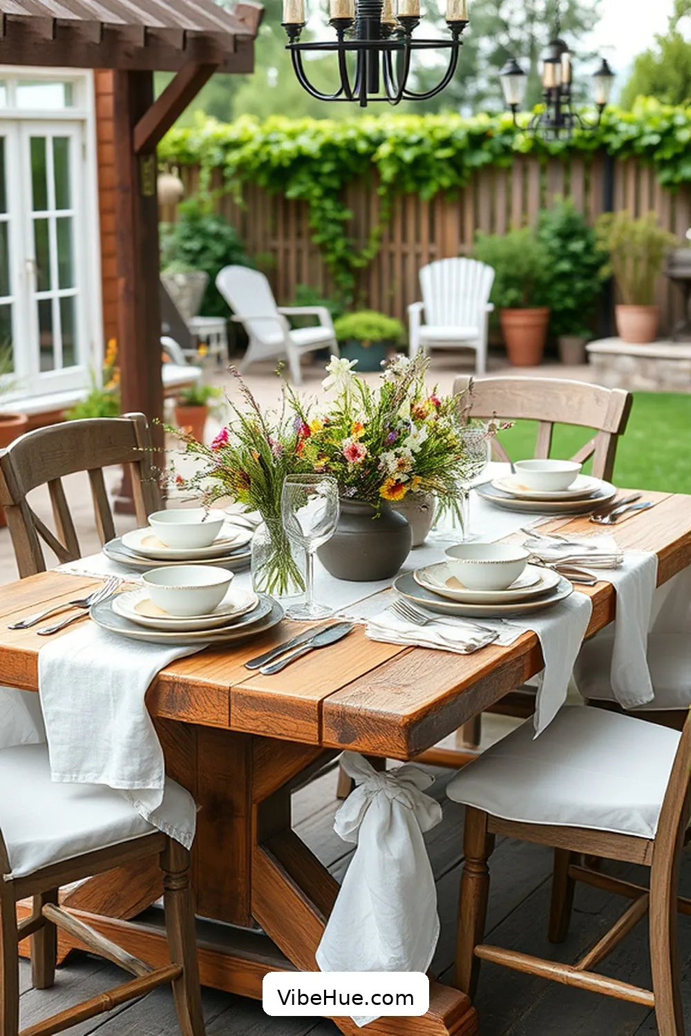 25 Essentials for a Year-Round Outdoor Modern Farmhouse Patio Style 9 Farmhouse-Style Dining Table for 25 Essentials for a Year-Round Outdoor Modern Farmhouse Patio Style