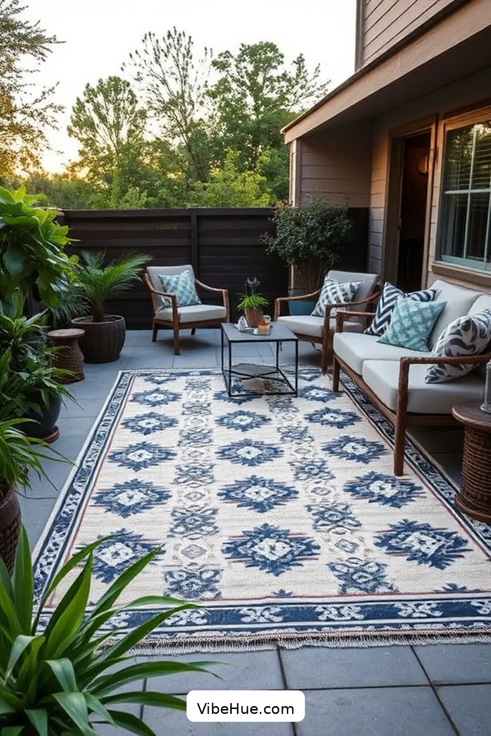 25 Essentials for a Year-Round Outdoor Modern Farmhouse Patio Style 8 Outdoor Rug for Comfort for 25 Essentials for a Year-Round Outdoor Modern Farmhouse Patio Style