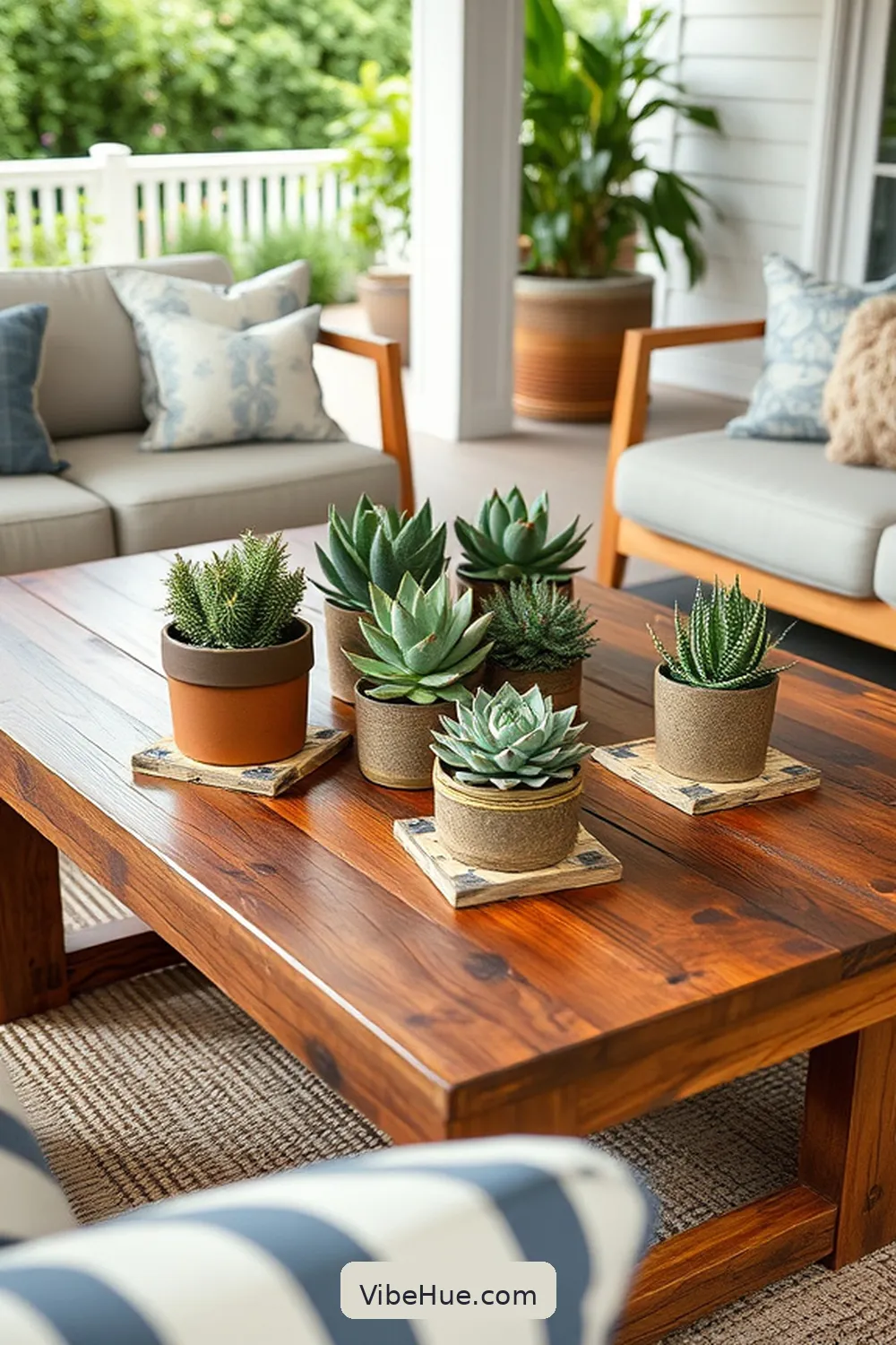 25 Essentials for a Year-Round Outdoor Modern Farmhouse Patio Style 4 Rustic Wooden Coffee Table for 25 Essentials for a Year-Round Outdoor Modern Farmhouse Patio Style