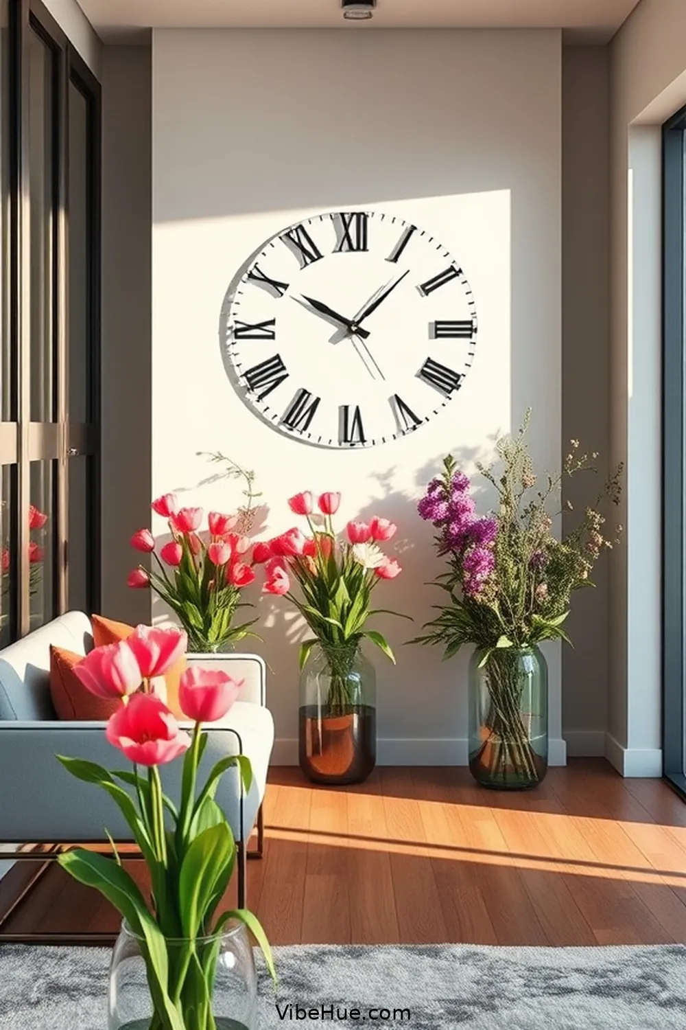 Chic Wall Clock for 25 Must-Have Elements for a Contemporary Spring Entryway Style