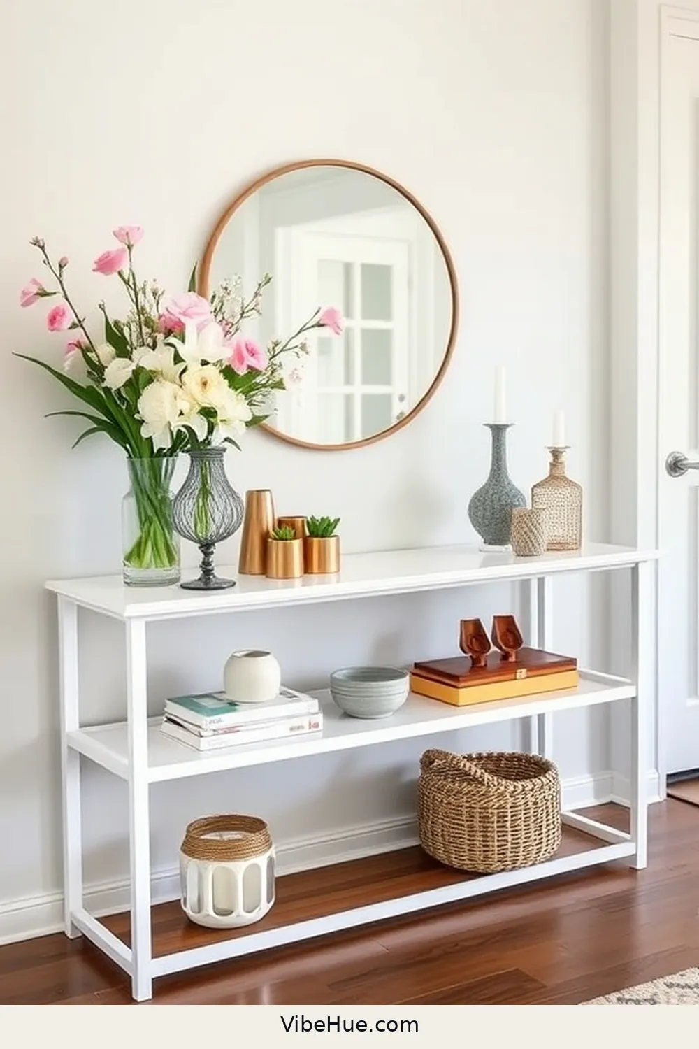 Modern Console Table for 25 Must-Have Elements for a Contemporary Spring Entryway Style