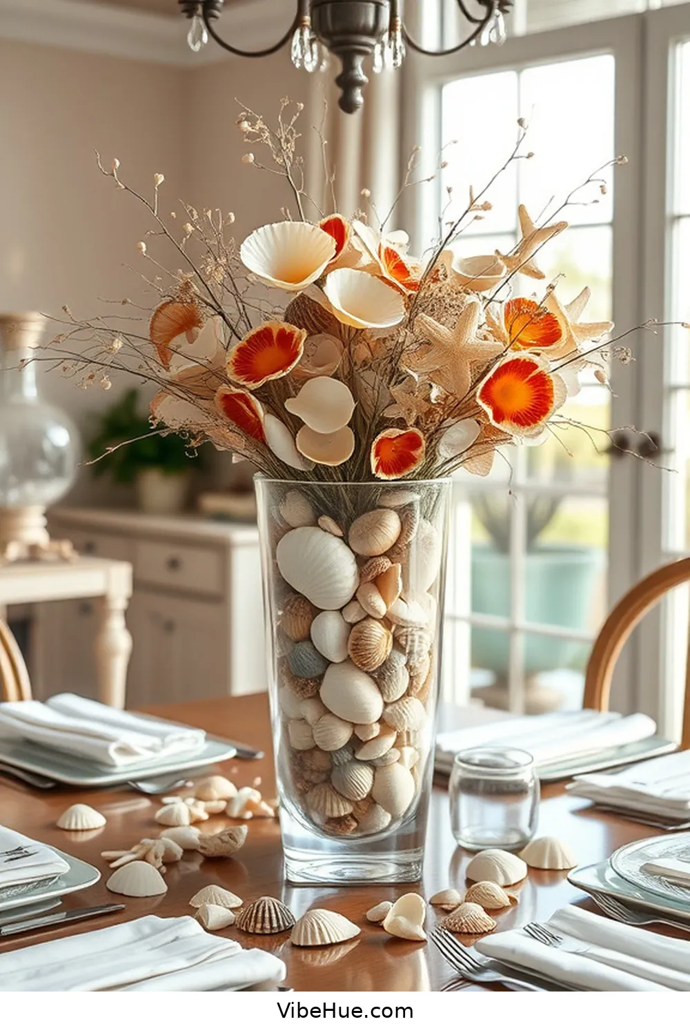 Display Collectible Shells for 25 Tips for a Coastal Style Winter Dining Room