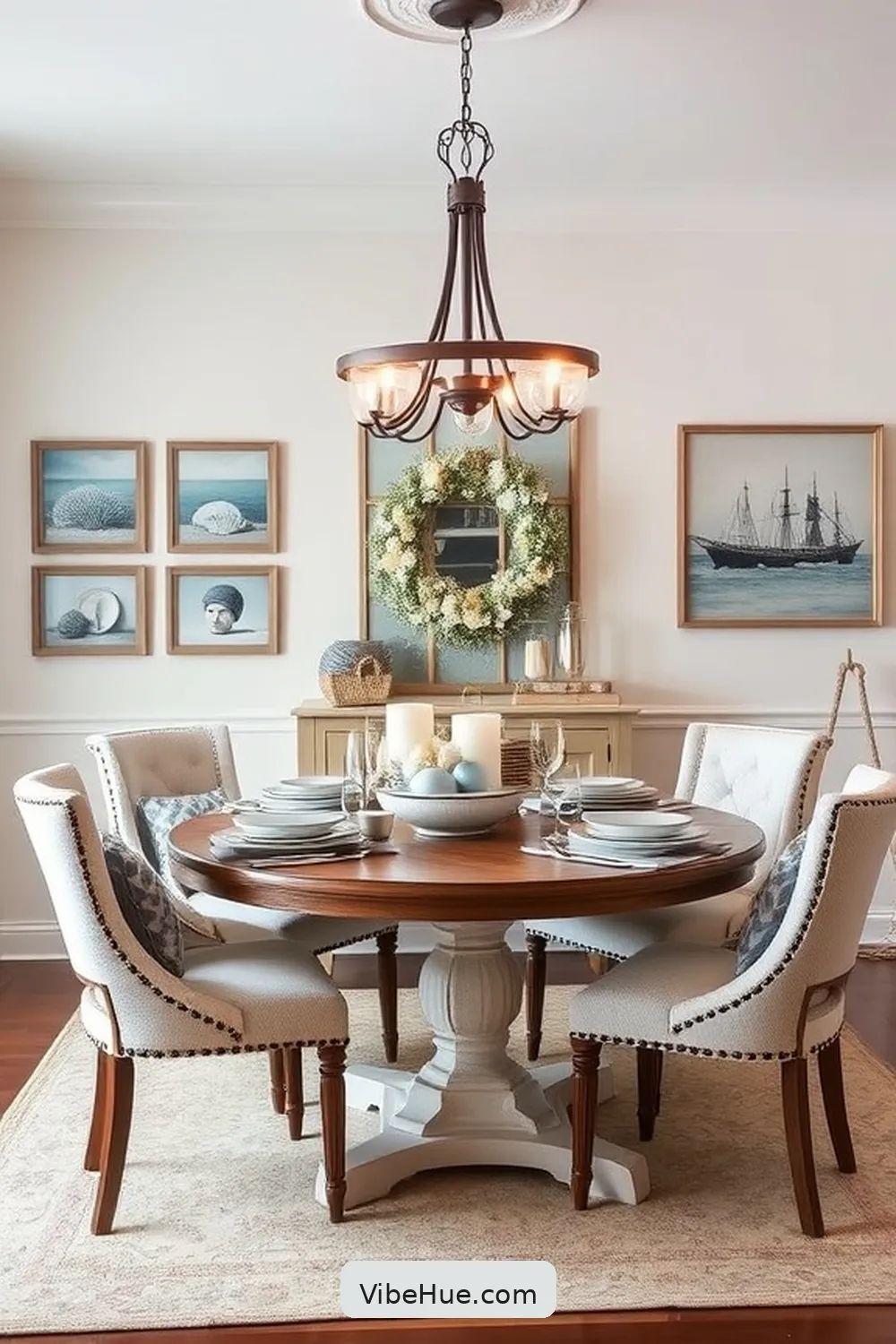 Hang Ocean-Inspired Artwork for 25 Tips for a Coastal Style Winter Dining Room