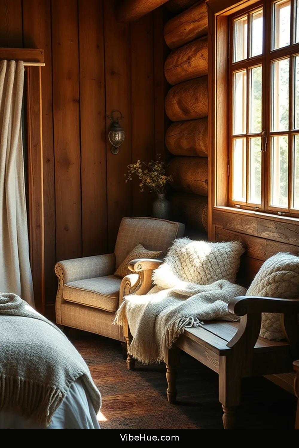 25 Tips for a Year-Round Rustic Style Bedroom 22 Add a Cozy Chair or Bench for 25 Tips for a Year-Round Rustic Style Bedroom