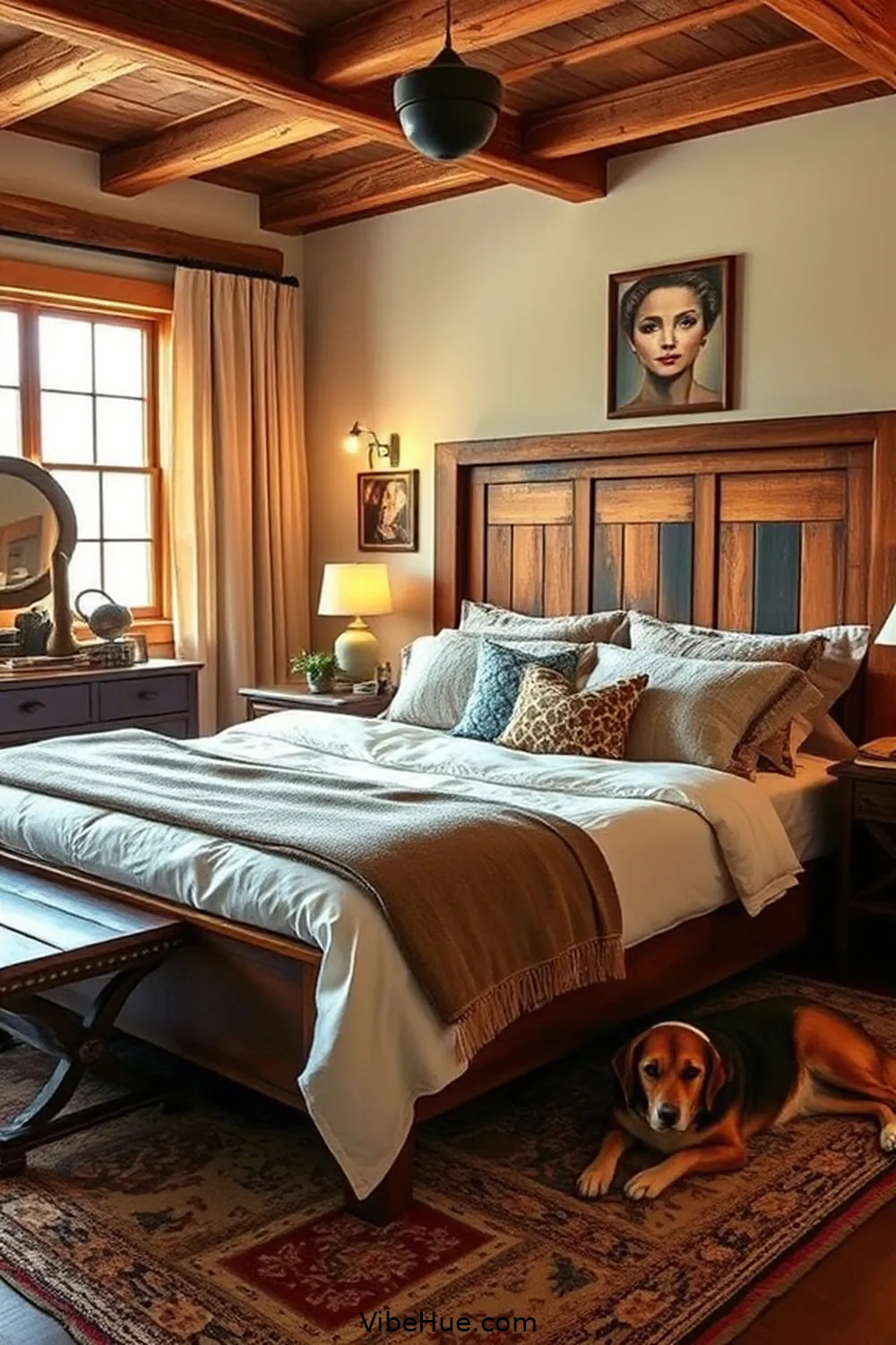 25 Tips for a Year-Round Rustic Style Bedroom 10 Create a Focal Point With a Statement Piece for 25 Tips for a Year-Round Rustic Style Bedroom