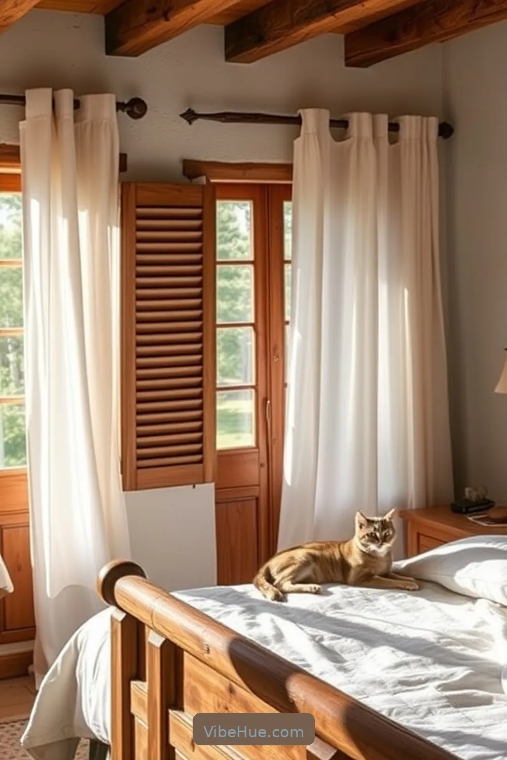 25 Tips for a Year-Round Rustic Style Bedroom 23 Incorporate Rustic Window Treatments for 25 Tips for a Year-Round Rustic Style Bedroom
