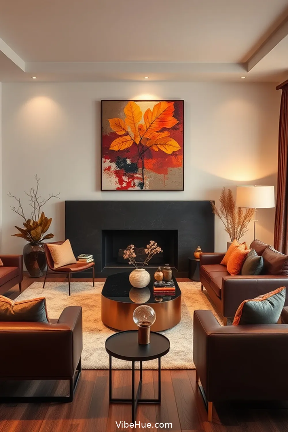 25 Ways to Create a Contemporary Fall Living Room Style 8 Opt for Modern Art Pieces for 25 Ways to Create a Contemporary Fall Living Room Style