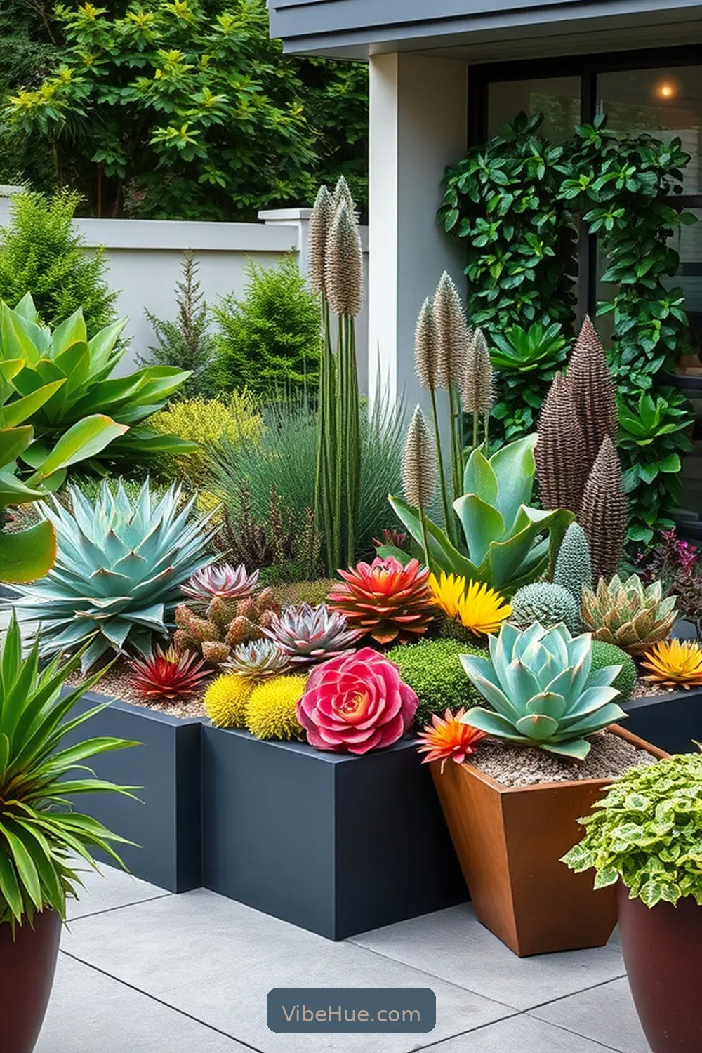Create a Succulent Garden for 25 Ways to Create a Holiday Outdoor Patio in Mid Century Modern Style