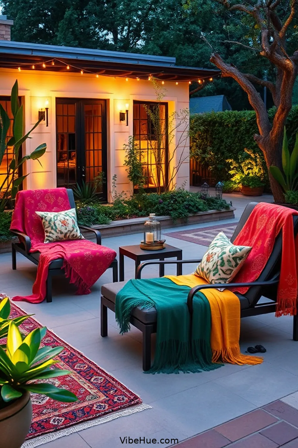 Enhance With Decorative Throws for 25 Ways to Create a Holiday Outdoor Patio in Mid Century Modern Style