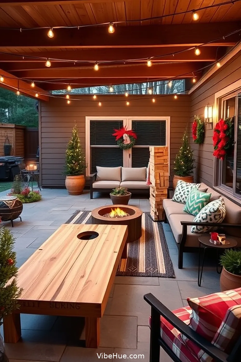 Include Fun Games for Guests for 25 Ways to Create a Holiday Outdoor Patio in Mid Century Modern Style