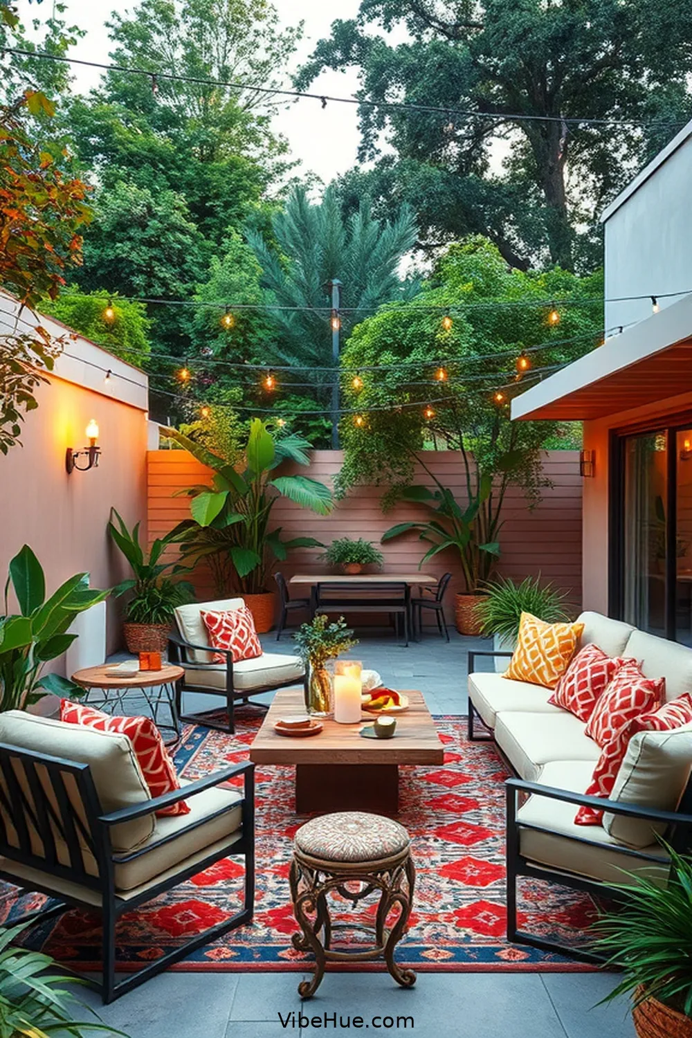 Incorporate Geometric Patterns for 25 Ways to Create a Holiday Outdoor Patio in Mid Century Modern Style