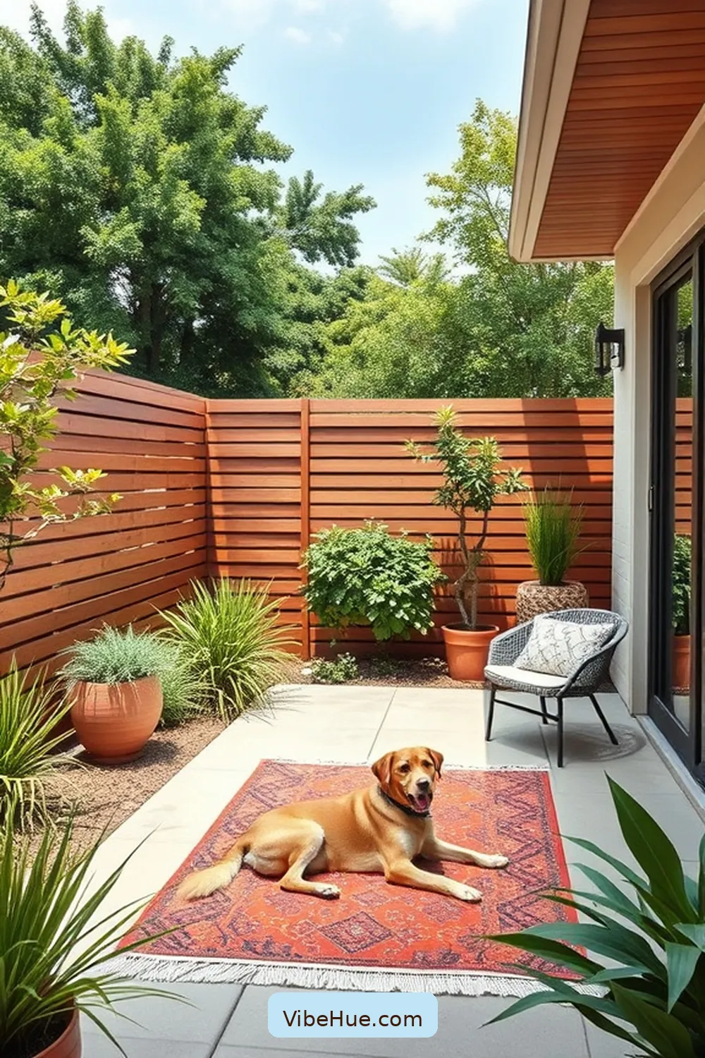 Install a Mid-Century Styled Fence for 25 Ways to Create a Holiday Outdoor Patio in Mid Century Modern Style