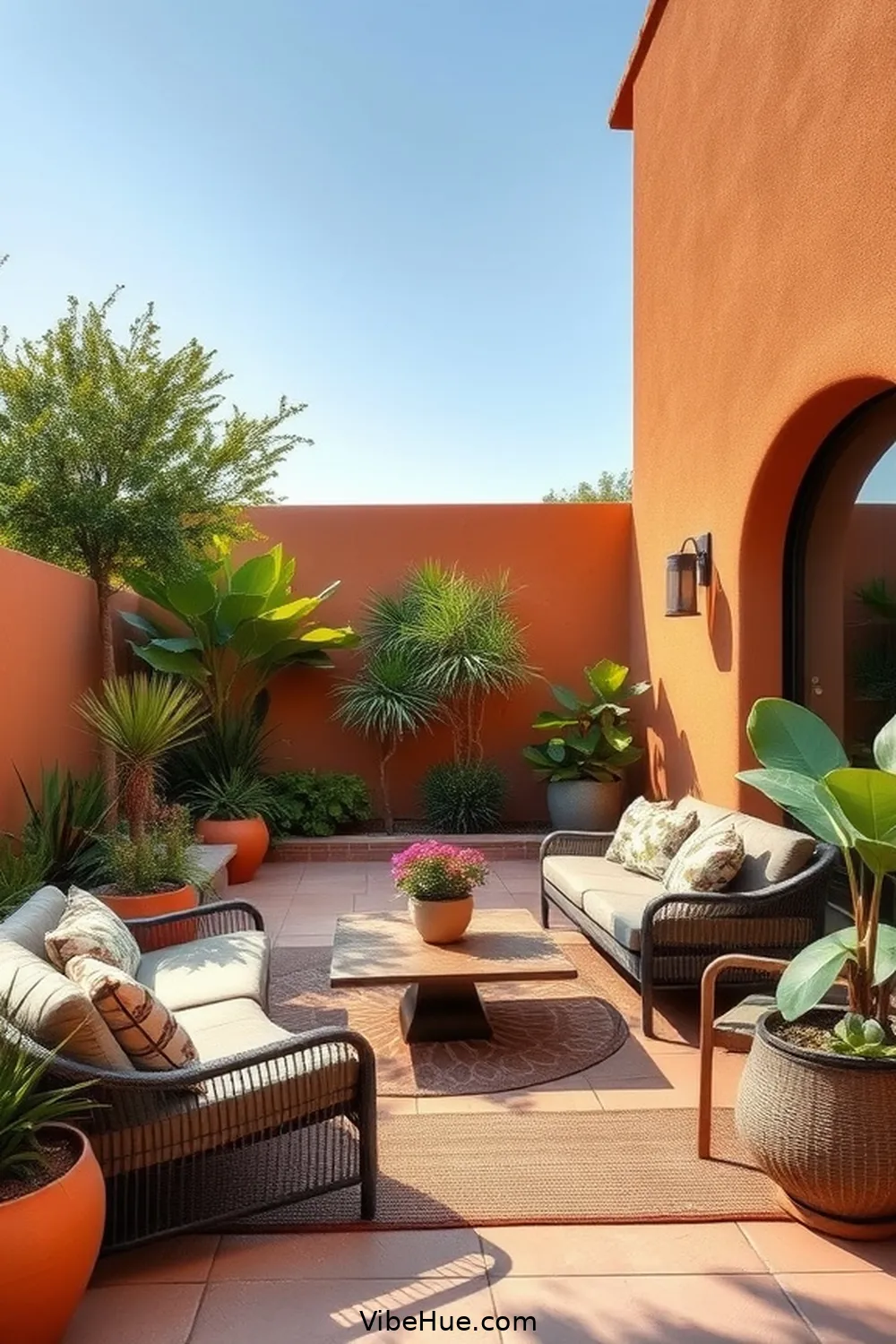 Use Earthy Color Palettes for 25 Ways to Create a Holiday Outdoor Patio in Mid Century Modern Style