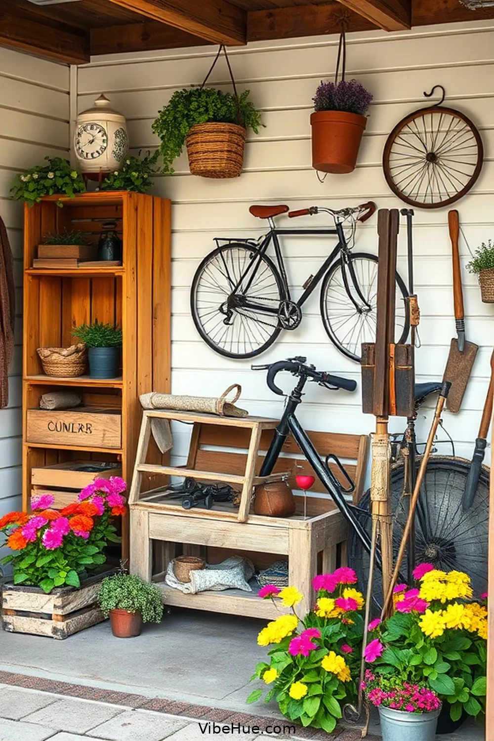 25 Ways to Create a Summer Garage in Traditional Style 15 Utilize Repurposed Items for 25 Ways to Create a Summer Garage in Traditional Style