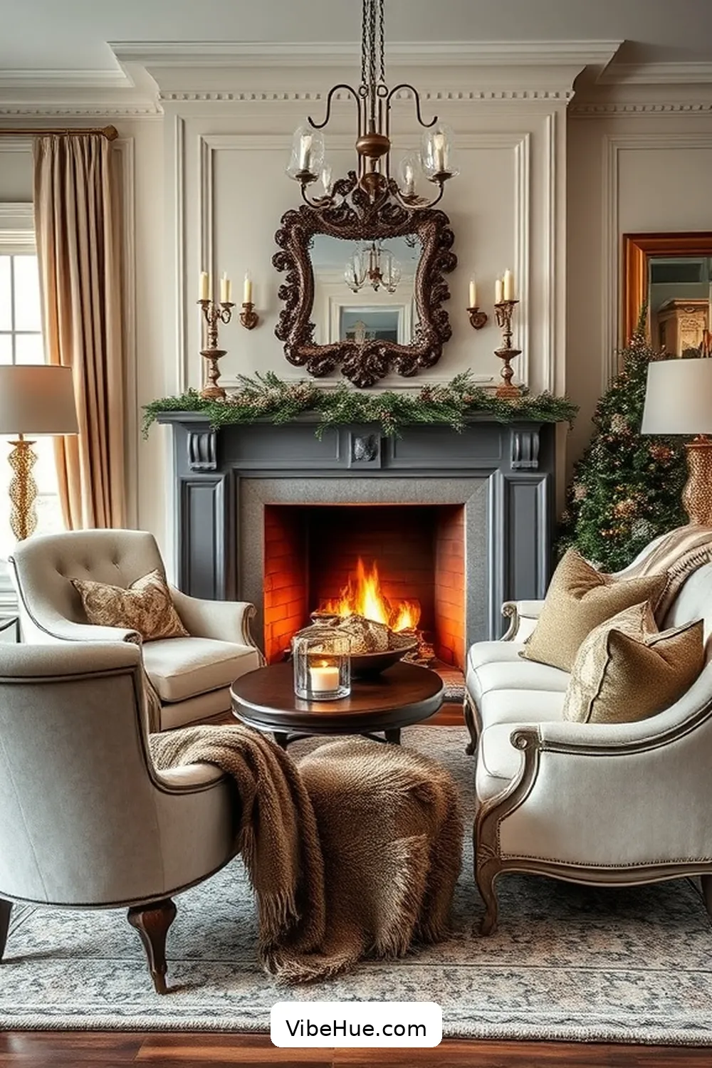 Arrange Comfortable Seating for 25 Ways to Create a Winter Living Room in Traditional Style