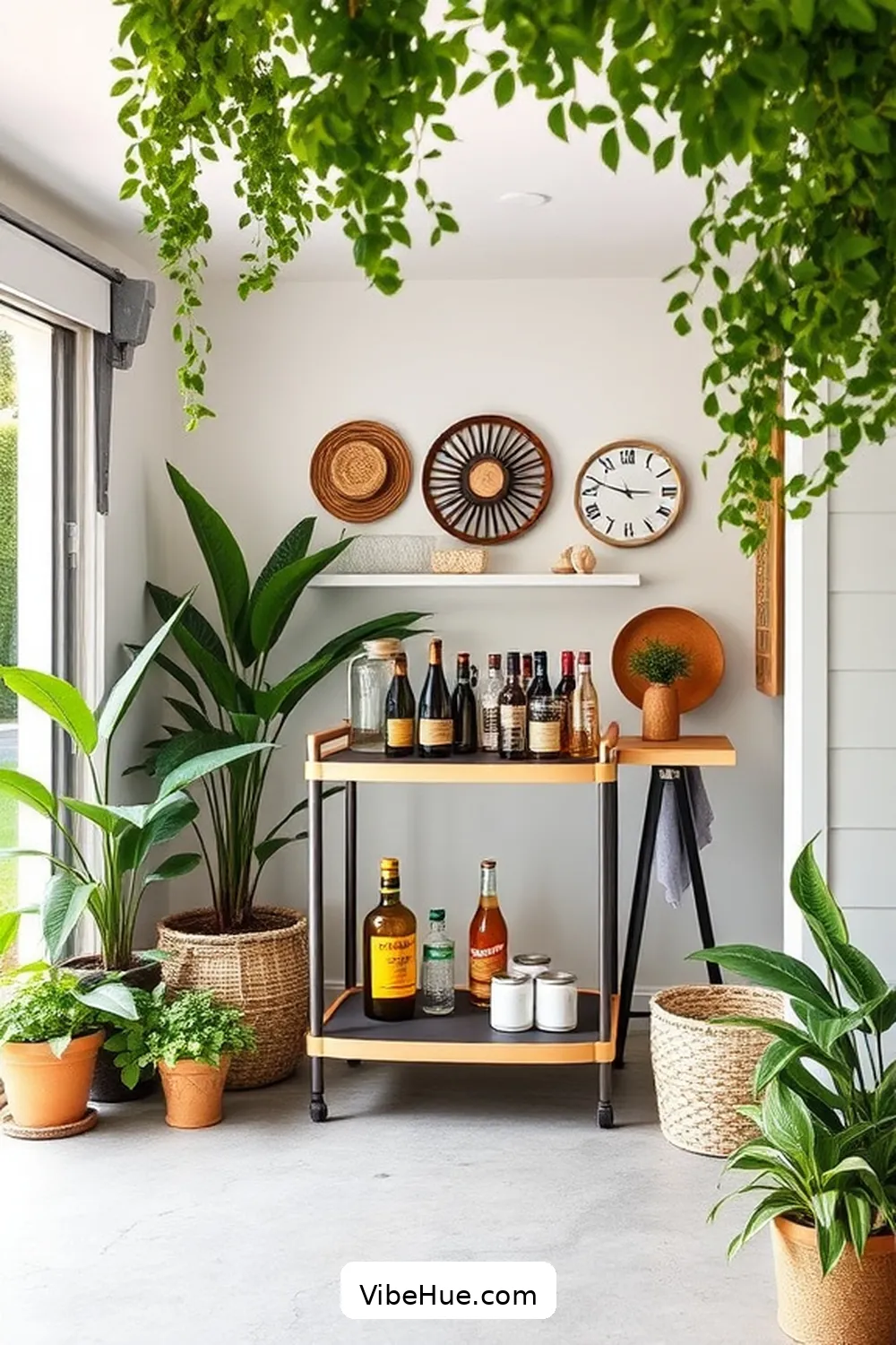 Consider a Mobile Bar Cart for Entertaining for 25 Ways to Design a Summer Garage in Scandinavian Style
