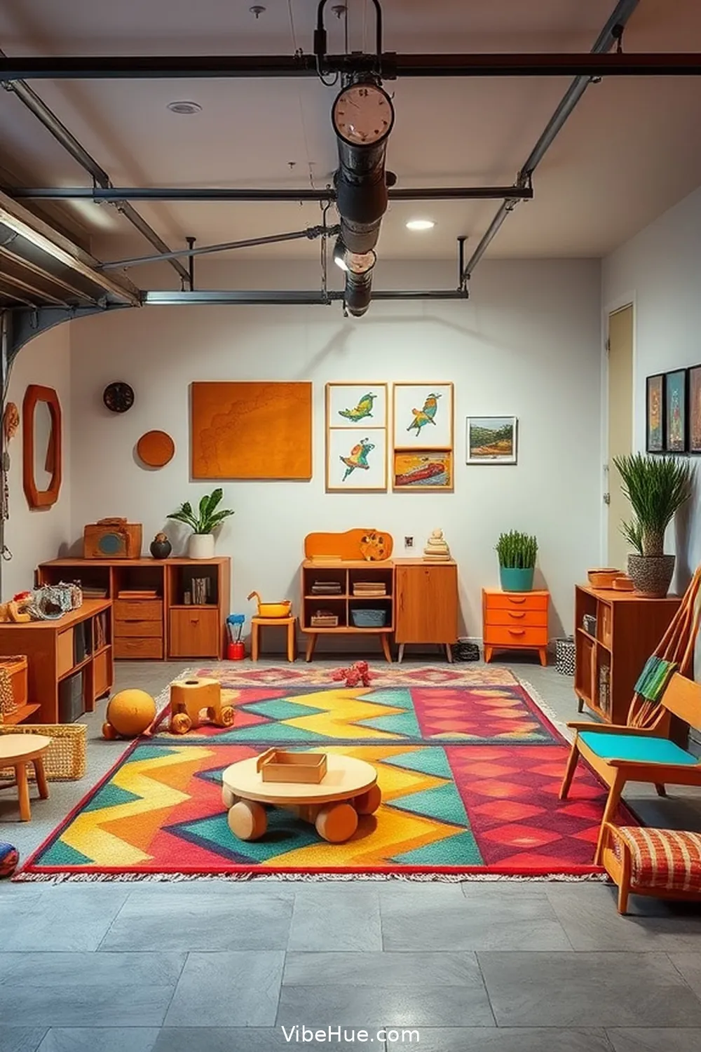 25 Ways to Style Your Holiday Garage in Mid-Century Modern Style 24 Create a Child-Friendly Play Area for 25 Ways to Style Your Holiday Garage in Mid-Century Modern Style