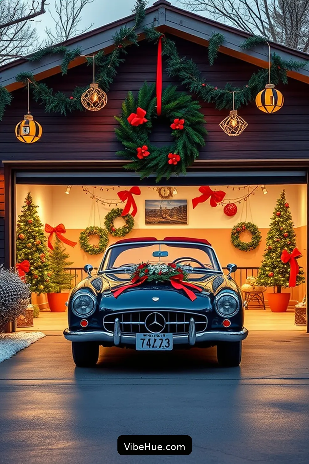 25 Ways to Style Your Holiday Garage in Mid-Century Modern Style 6 Create a Festive Focal Point for 25 Ways to Style Your Holiday Garage in Mid-Century Modern Style