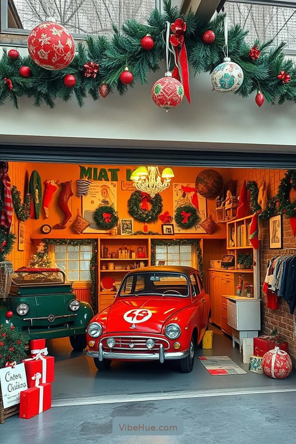 25 Ways to Style Your Holiday Garage in Mid-Century Modern Style 23 Decorate With Vintage Holiday Cards for 25 Ways to Style Your Holiday Garage in Mid-Century Modern Style