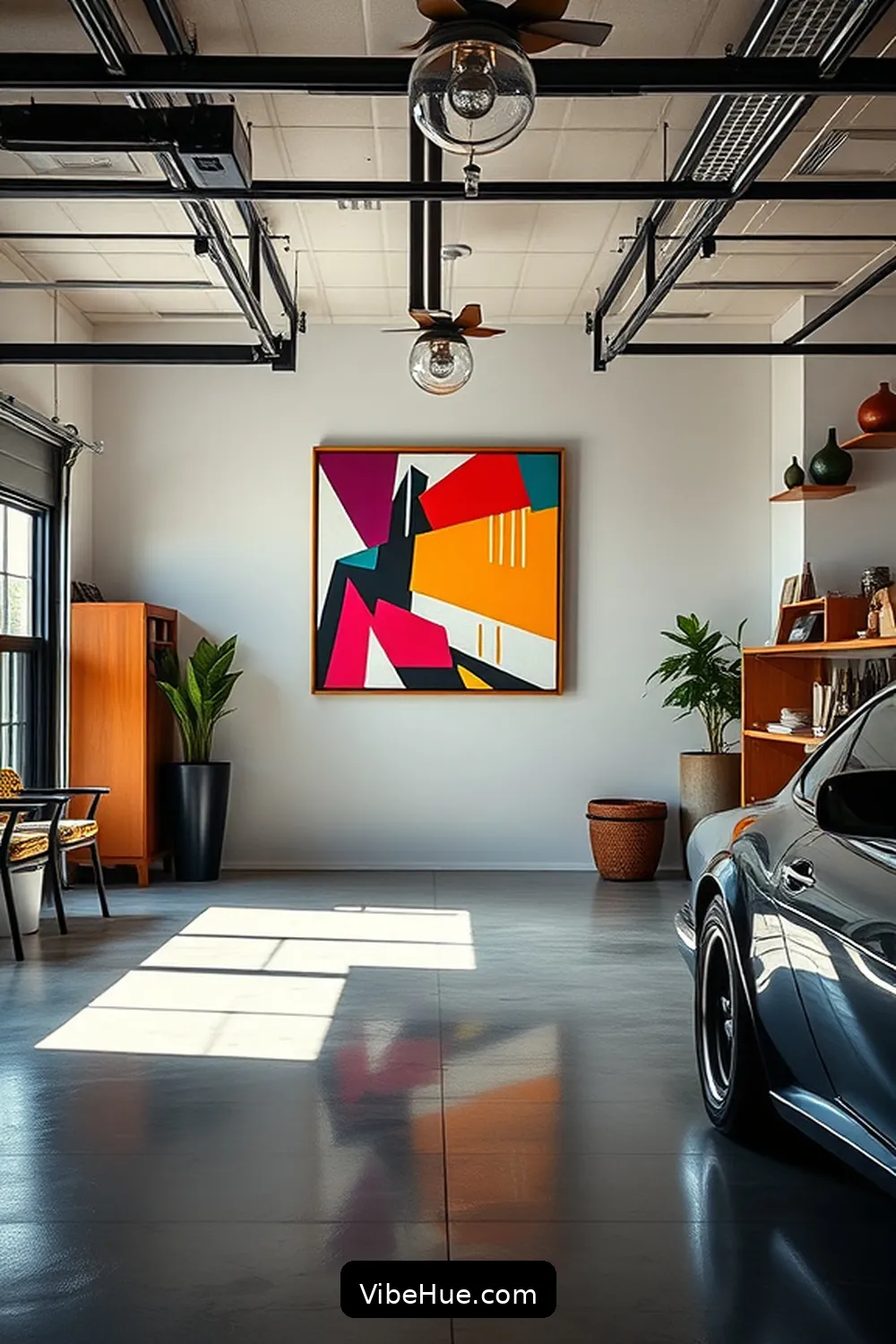 25 Ways to Style Your Holiday Garage in Mid-Century Modern Style 21 Install a Statement Piece of Art for 25 Ways to Style Your Holiday Garage in Mid-Century Modern Style