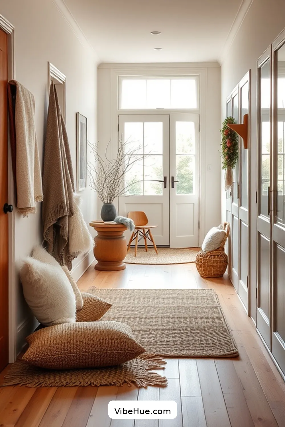 Achieve a Year-Round Scandinavian Style Hallway 6 Add Cozy Textiles for Achieve a Year-Round Scandinavian Style Hallway