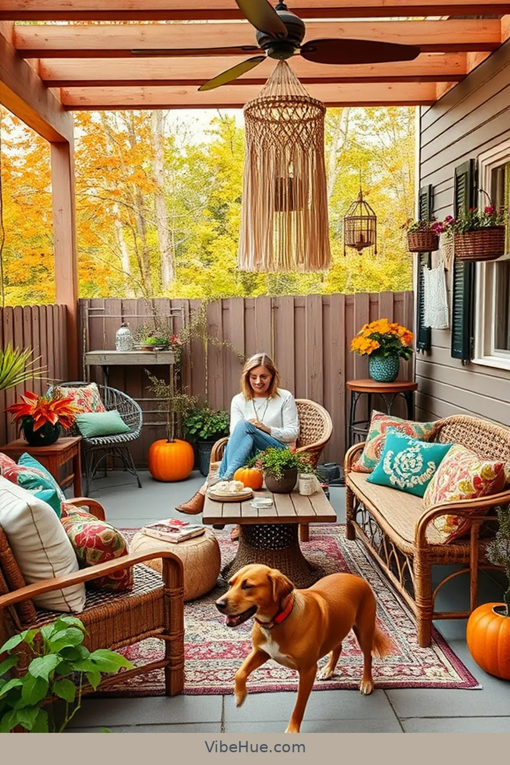 Mix and Match Furniture for Create a Bohemian Style Fall Outdoor Patio