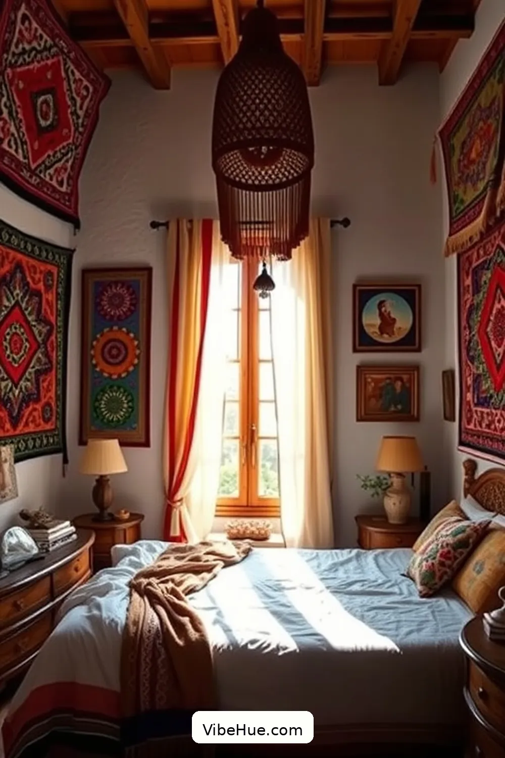 Create a Bohemian Style Spring Bedroom 10 Hang Tapestries or Wall Art for Create a Bohemian Style Spring Bedroom
