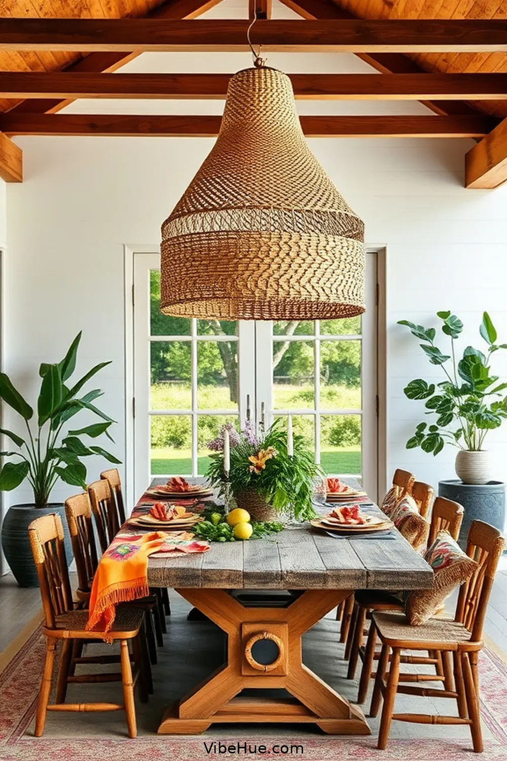 Create a Bohemian Style Summer Dining Room 8 Use Statement Lighting for Create a Bohemian Style Summer Dining Room