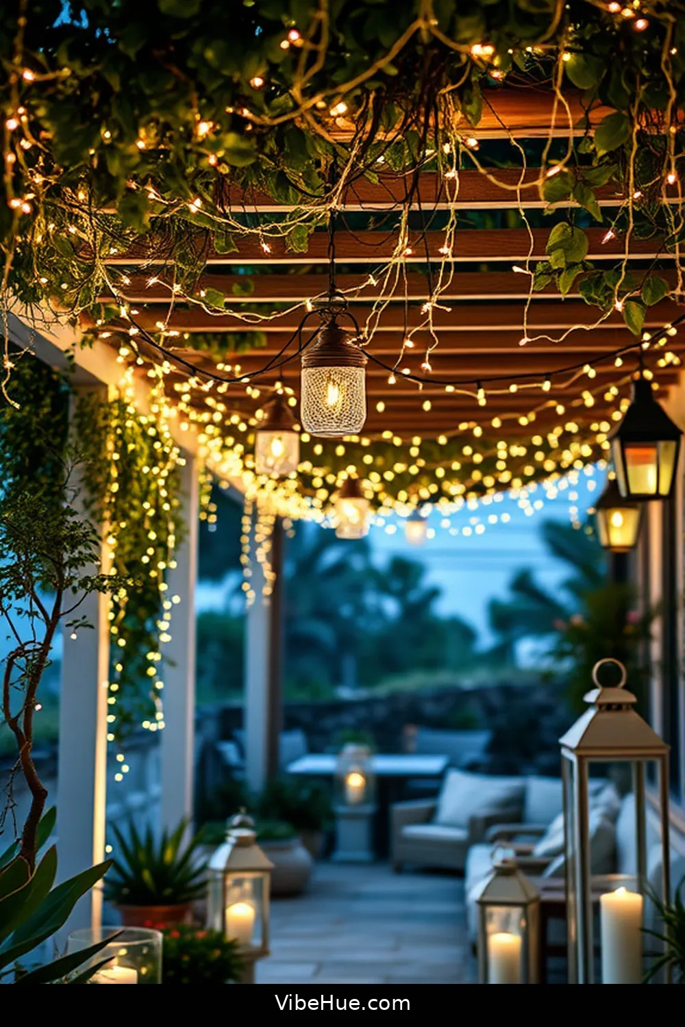Create a Cozy Lighting Scheme for Create a Coastal-Inspired Holiday Outdoor Patio Style
