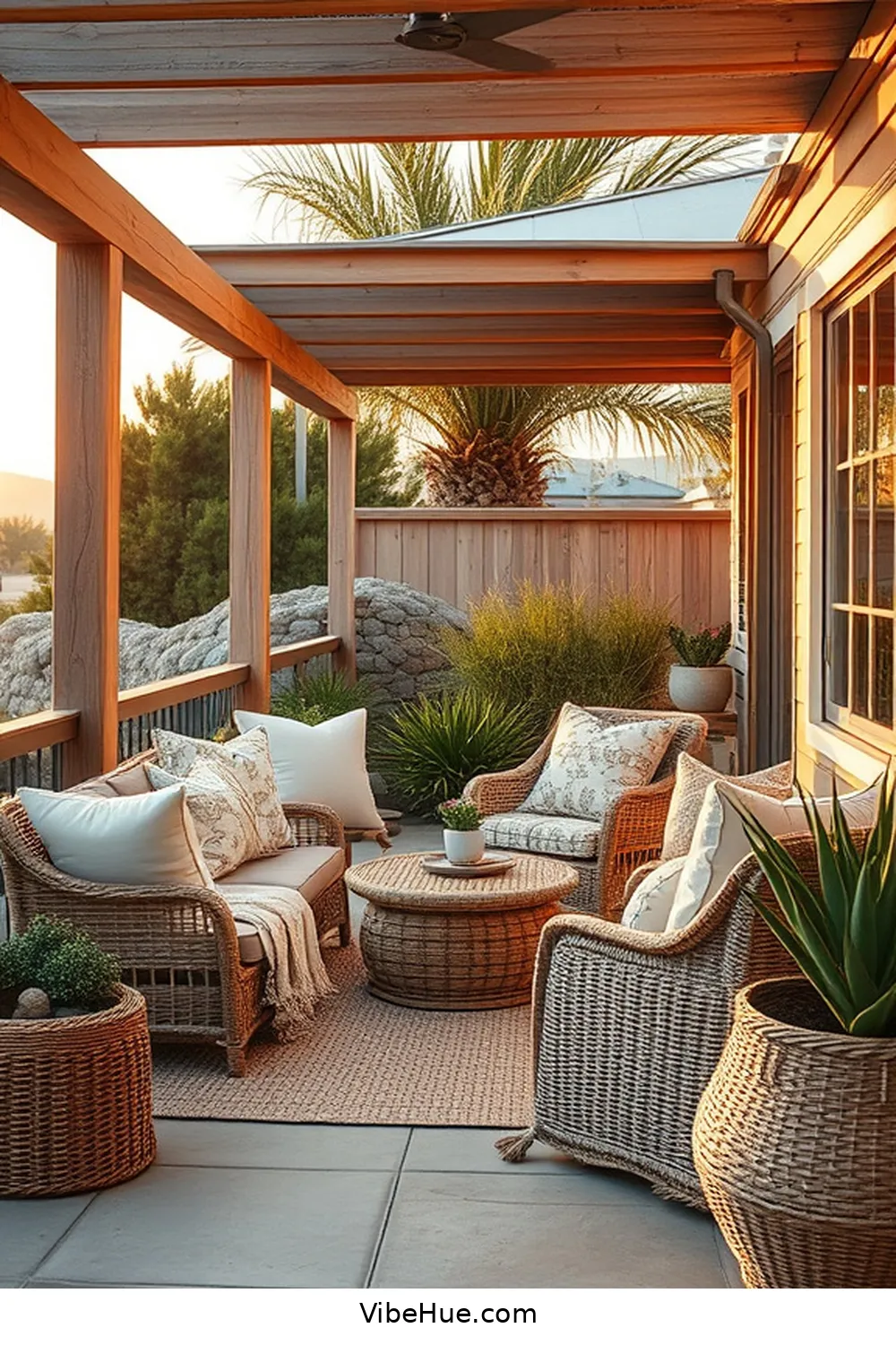 Layer Textures for Comfort for Create a Coastal-Inspired Holiday Outdoor Patio Style