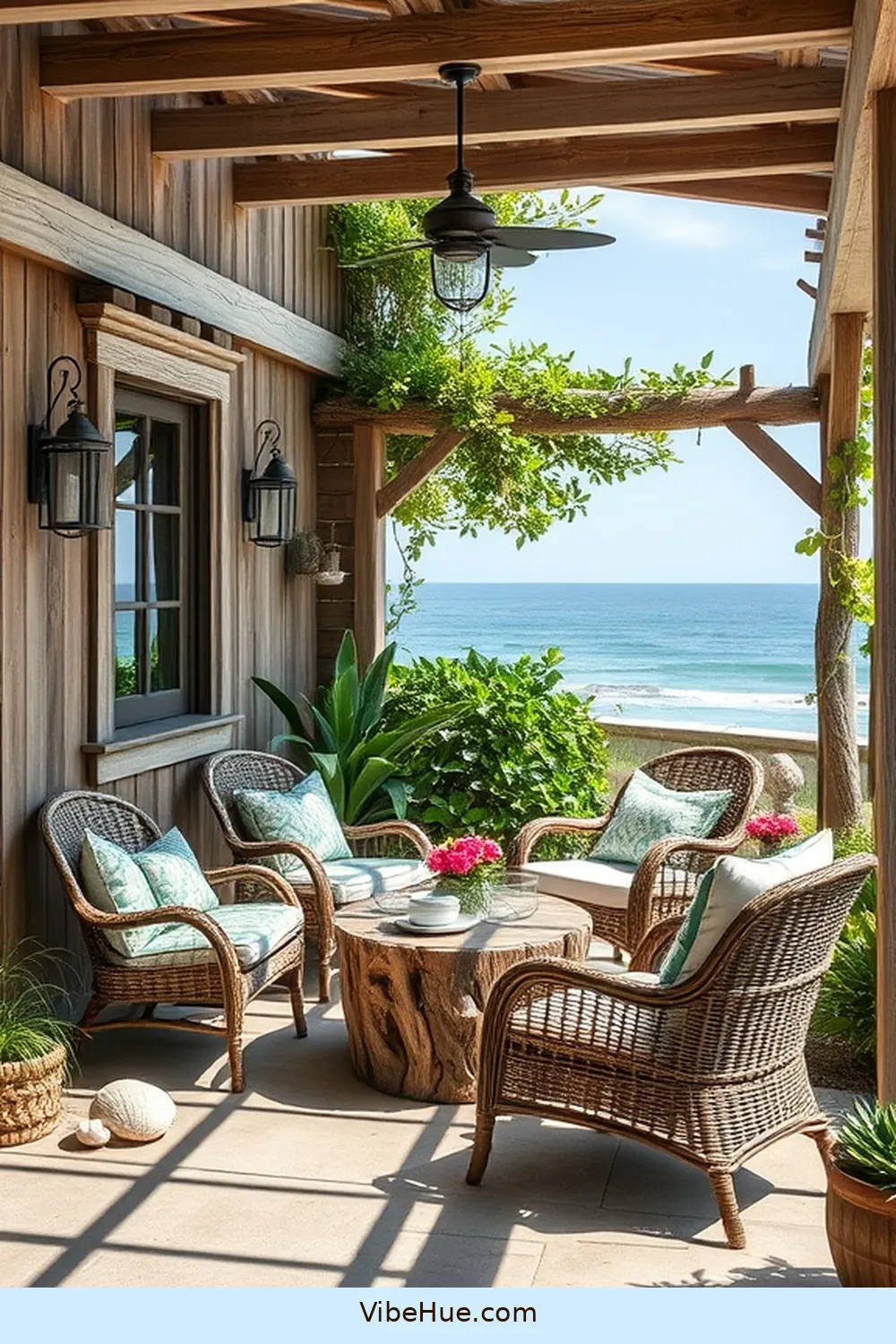 Incorporate Natural Materials for Create a Coastal-Style Summer Outdoor Patio
