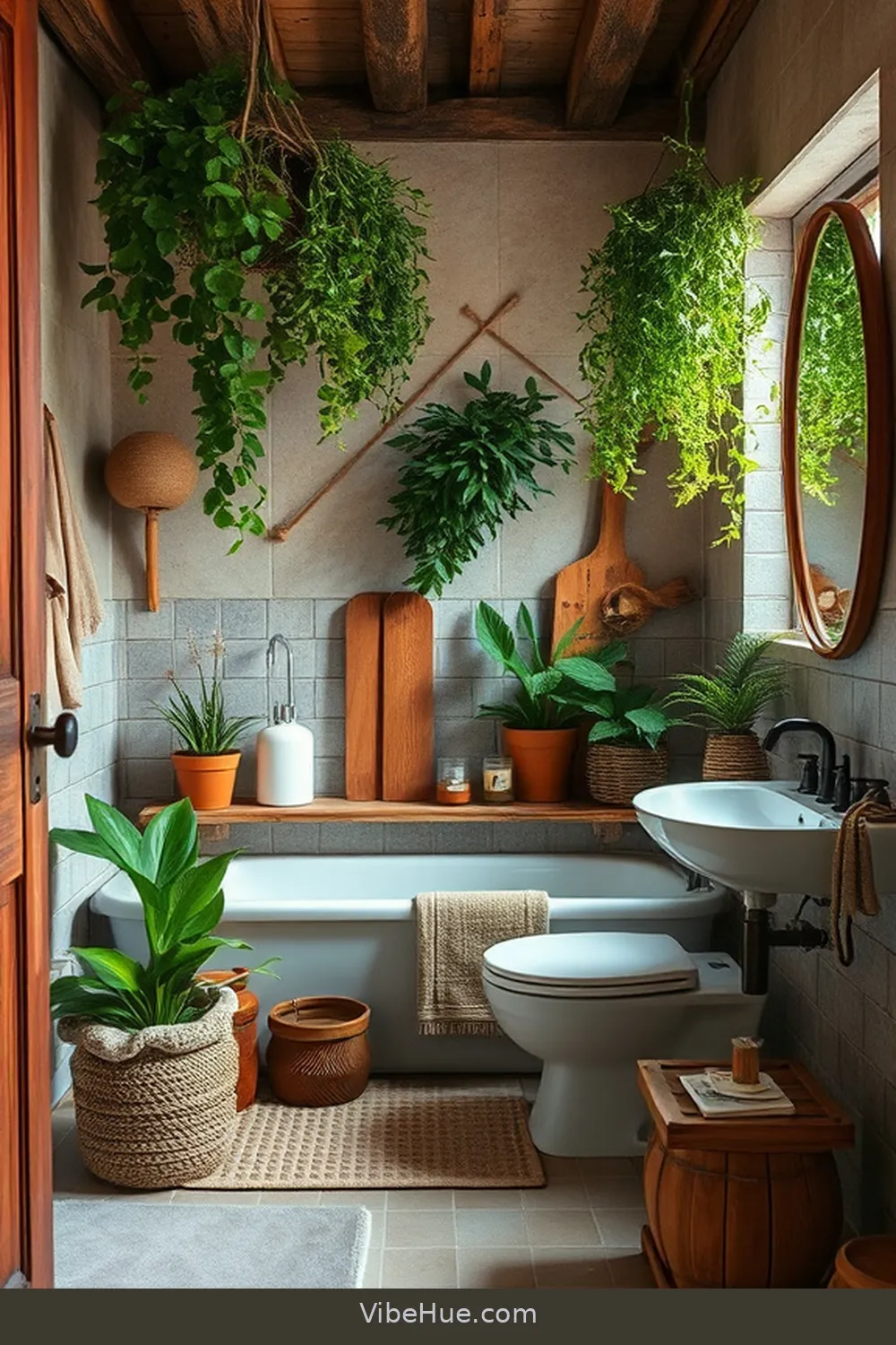 Create a Cozy Fall Bathroom With Rustic Style 10 Incorporate Nature With Plants for Create a Cozy Fall Bathroom With Rustic Style