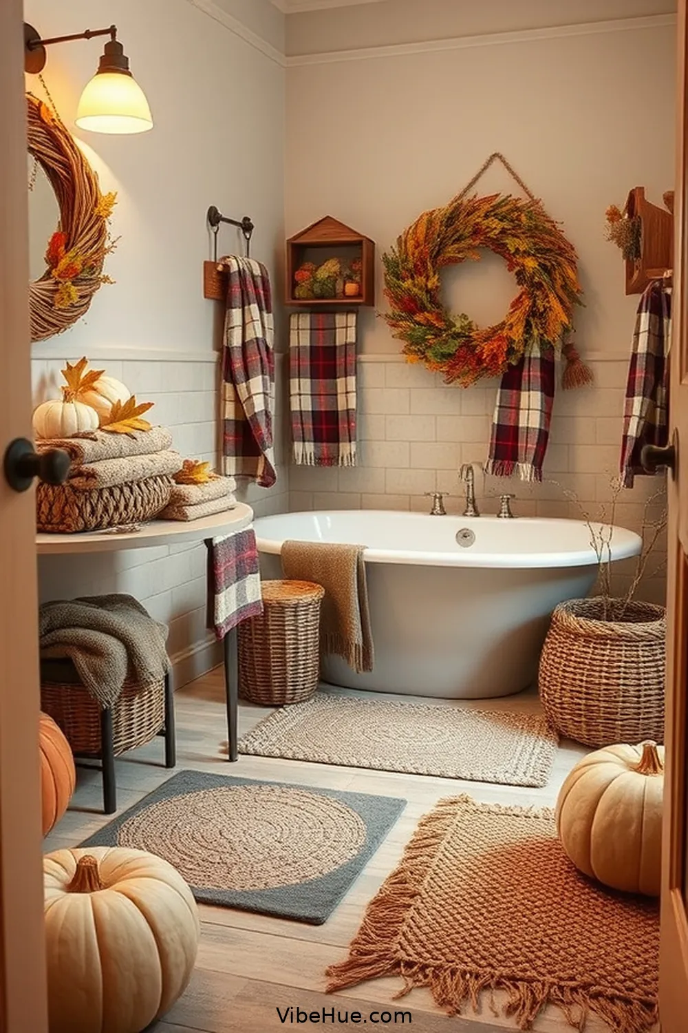Create a Cozy Fall Bathroom With Rustic Style 13 Play With Patterns and Textures for Create a Cozy Fall Bathroom With Rustic Style