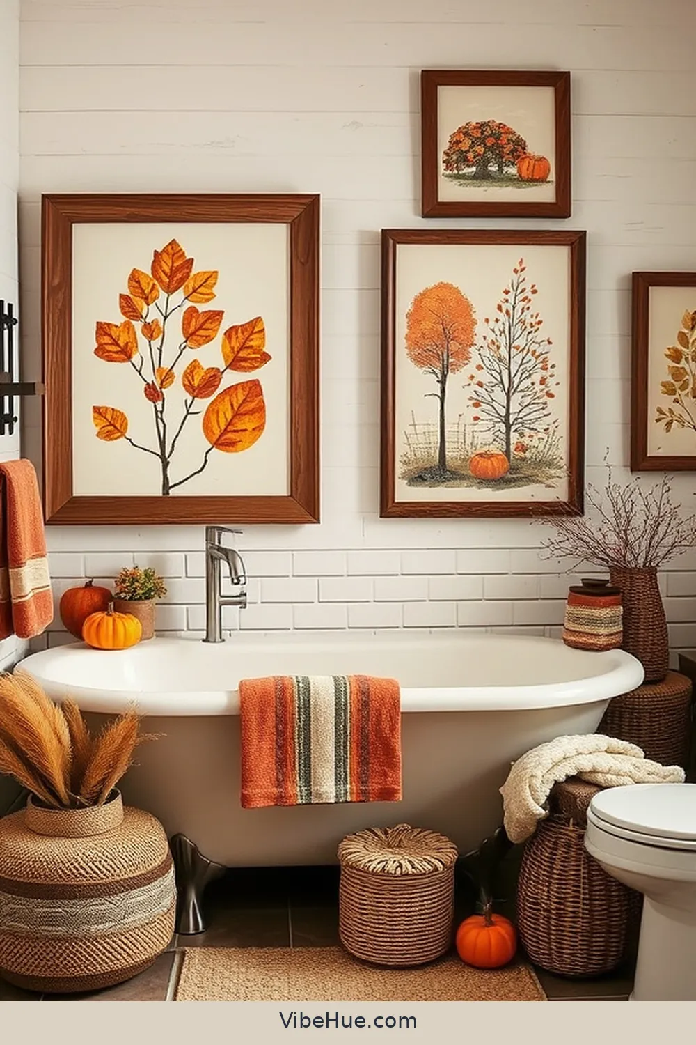 Create a Cozy Fall Bathroom With Rustic Style 11 Update Your Bathroom Artwork for Create a Cozy Fall Bathroom With Rustic Style