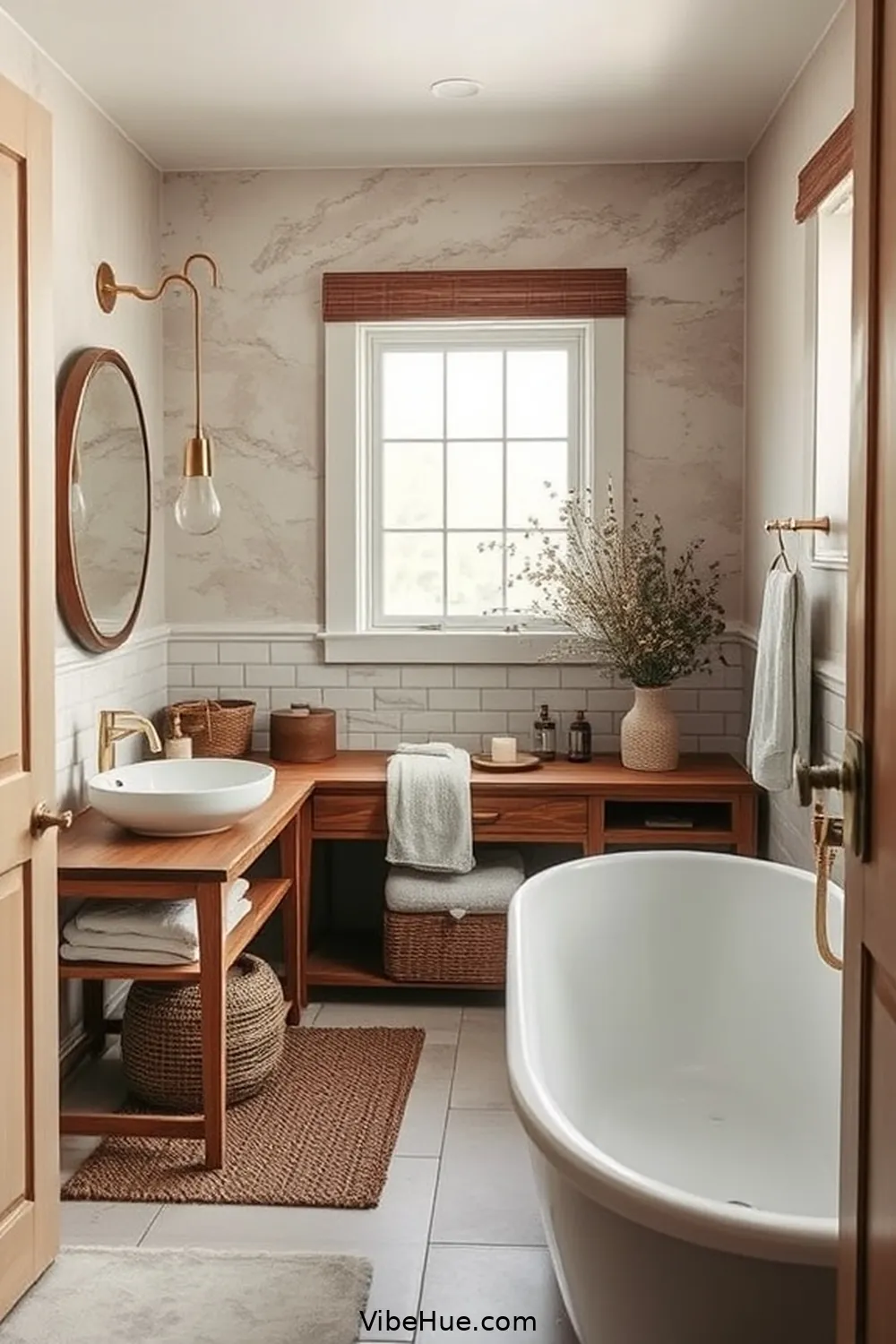 Create a Cozy Fall Bathroom in Modern Farmhouse Style 2 Embrace Earthy Tones and Textures for Create a Cozy Fall Bathroom in Modern Farmhouse Style