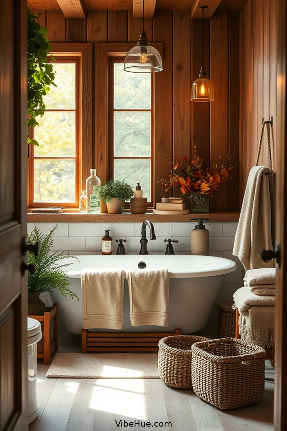 Create a Cozy Fall Bathroom in Modern Farmhouse Style 3 Incorporate Natural Elements for Create a Cozy Fall Bathroom in Modern Farmhouse Style