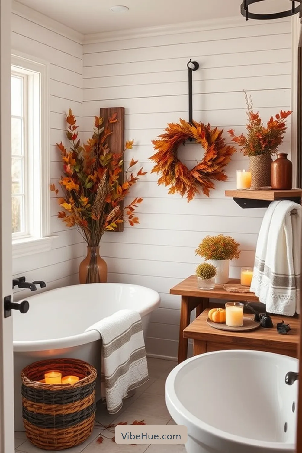 Create a Cozy Fall Bathroom in Modern Farmhouse Style 7 Personalize With Fall Accents for Create a Cozy Fall Bathroom in Modern Farmhouse Style