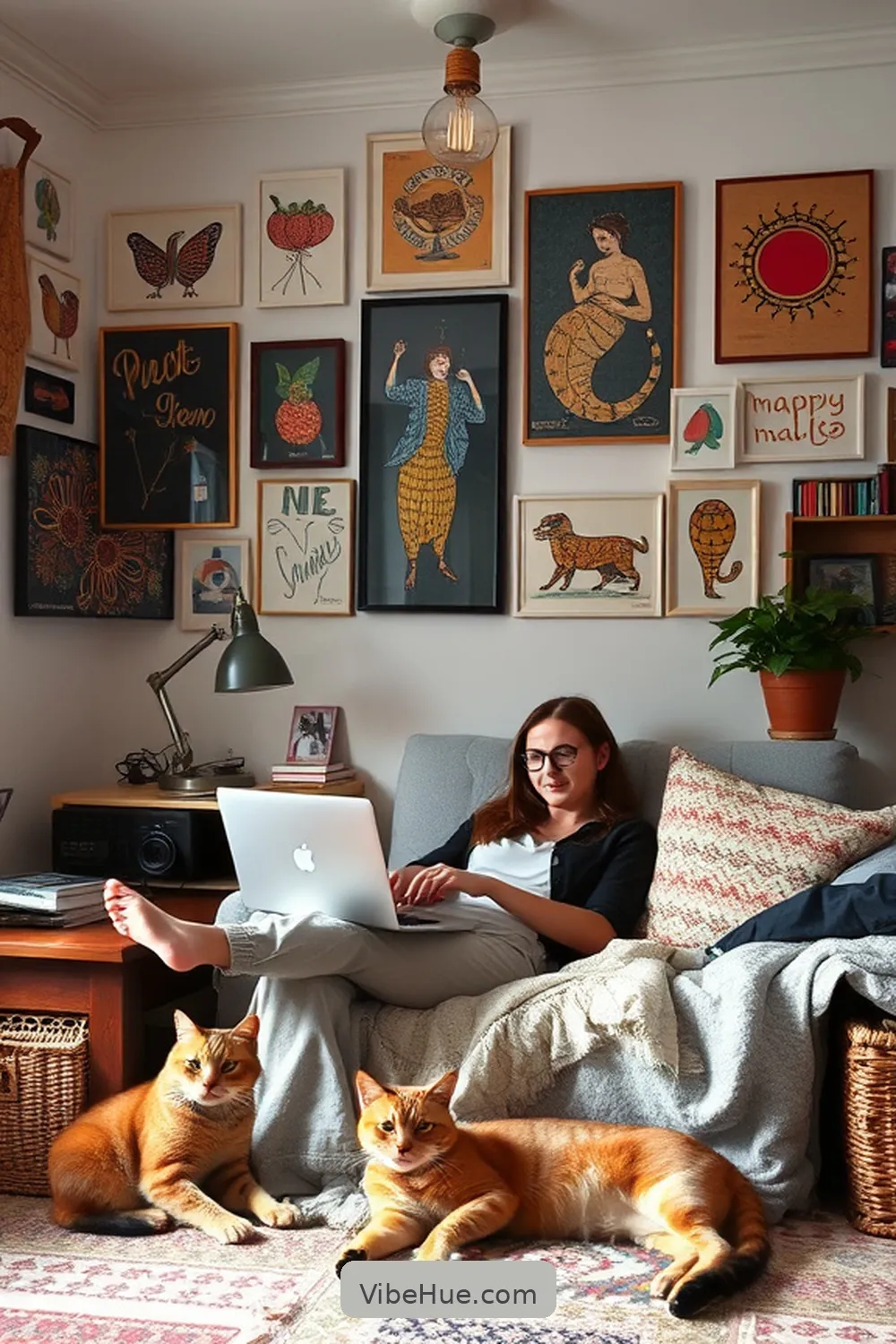 Create a Cozy Fall Home Office in Bohemian Style 6 Add Whimsical Wall Art for Create a Cozy Fall Home Office in Bohemian Style