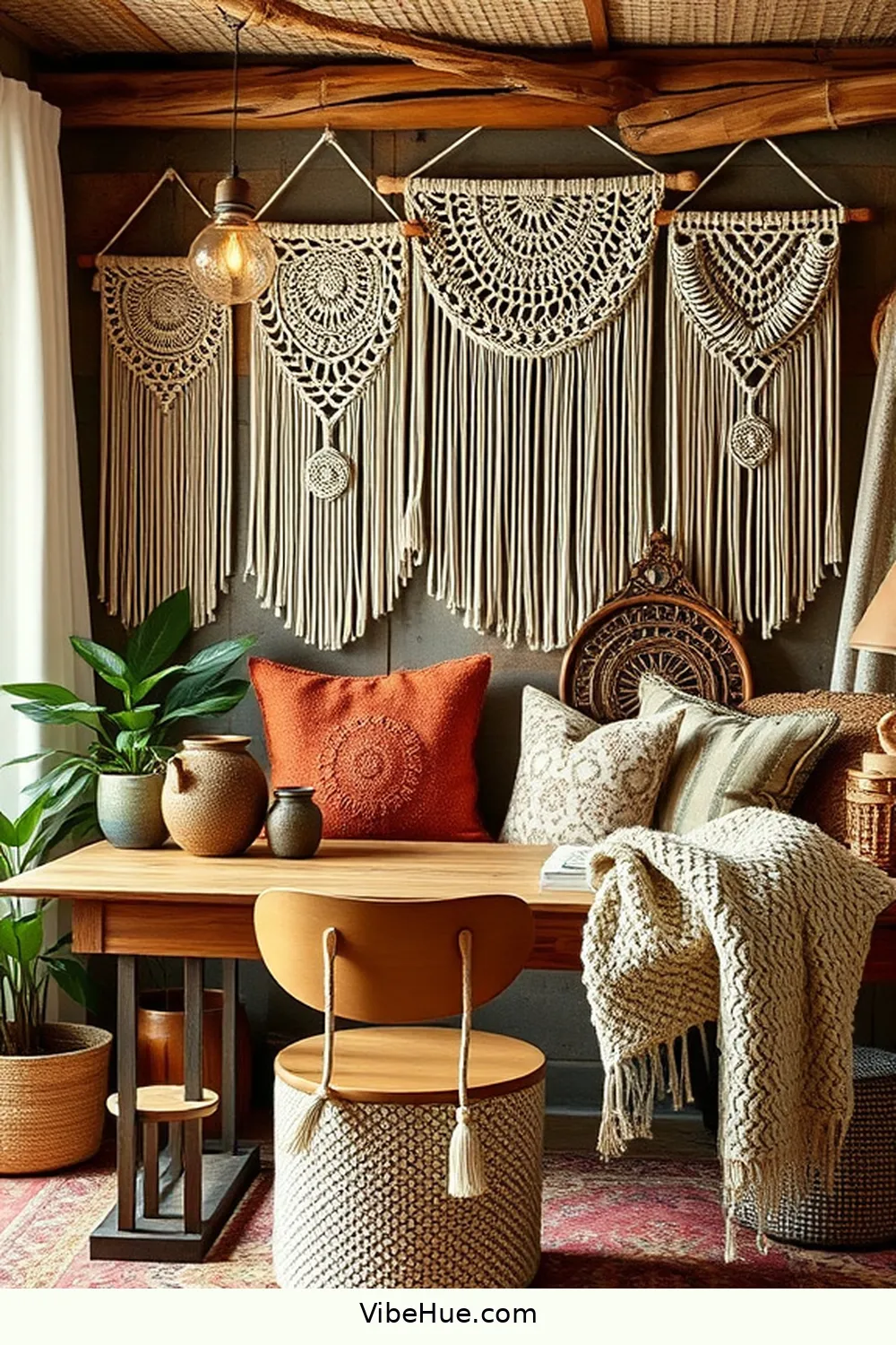 Create a Cozy Fall Home Office in Bohemian Style 3 Layer With Textured Fabrics for Create a Cozy Fall Home Office in Bohemian Style