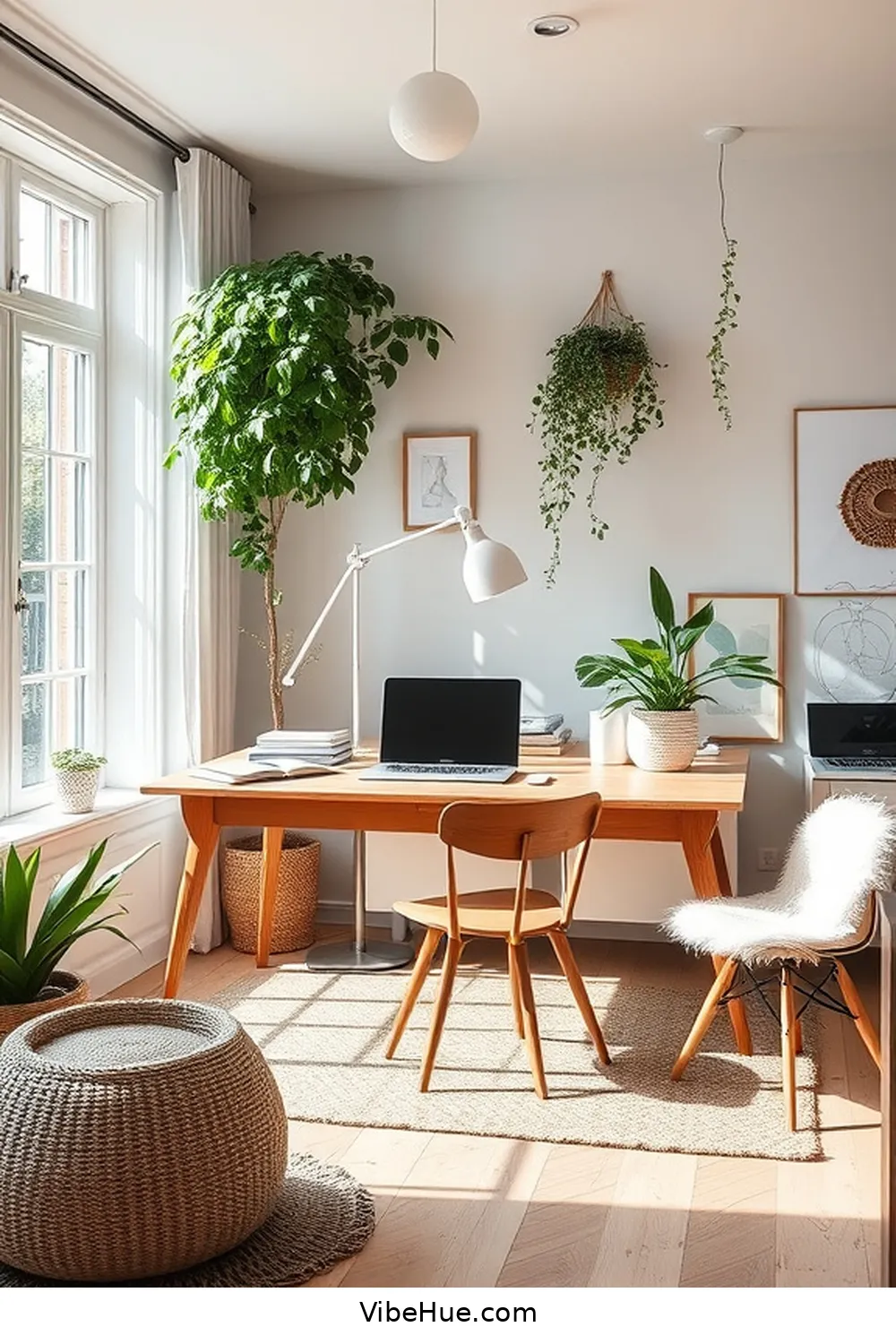 Create a Cozy Fall Home Office in Scandinavian Style 9 Integrate Greenery and Natural Elements for Create a Cozy Fall Home Office in Scandinavian Style