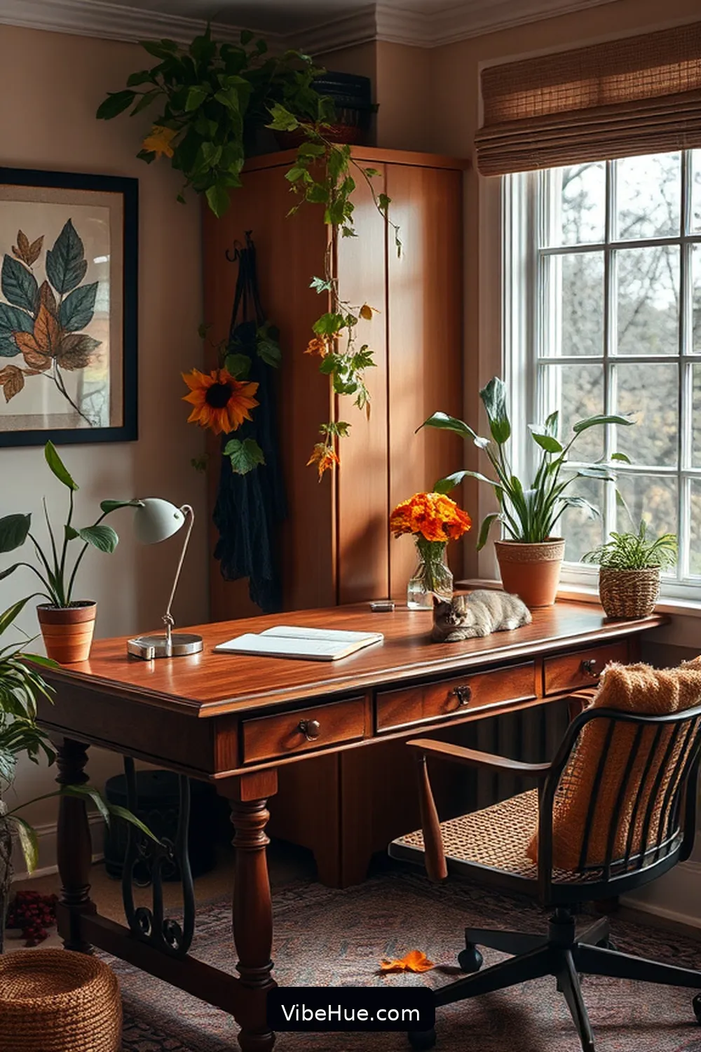Create a Cozy Fall Home Office in Traditional Style 7 Utilize Nature-Inspired Elements for Create a Cozy Fall Home Office in Traditional Style