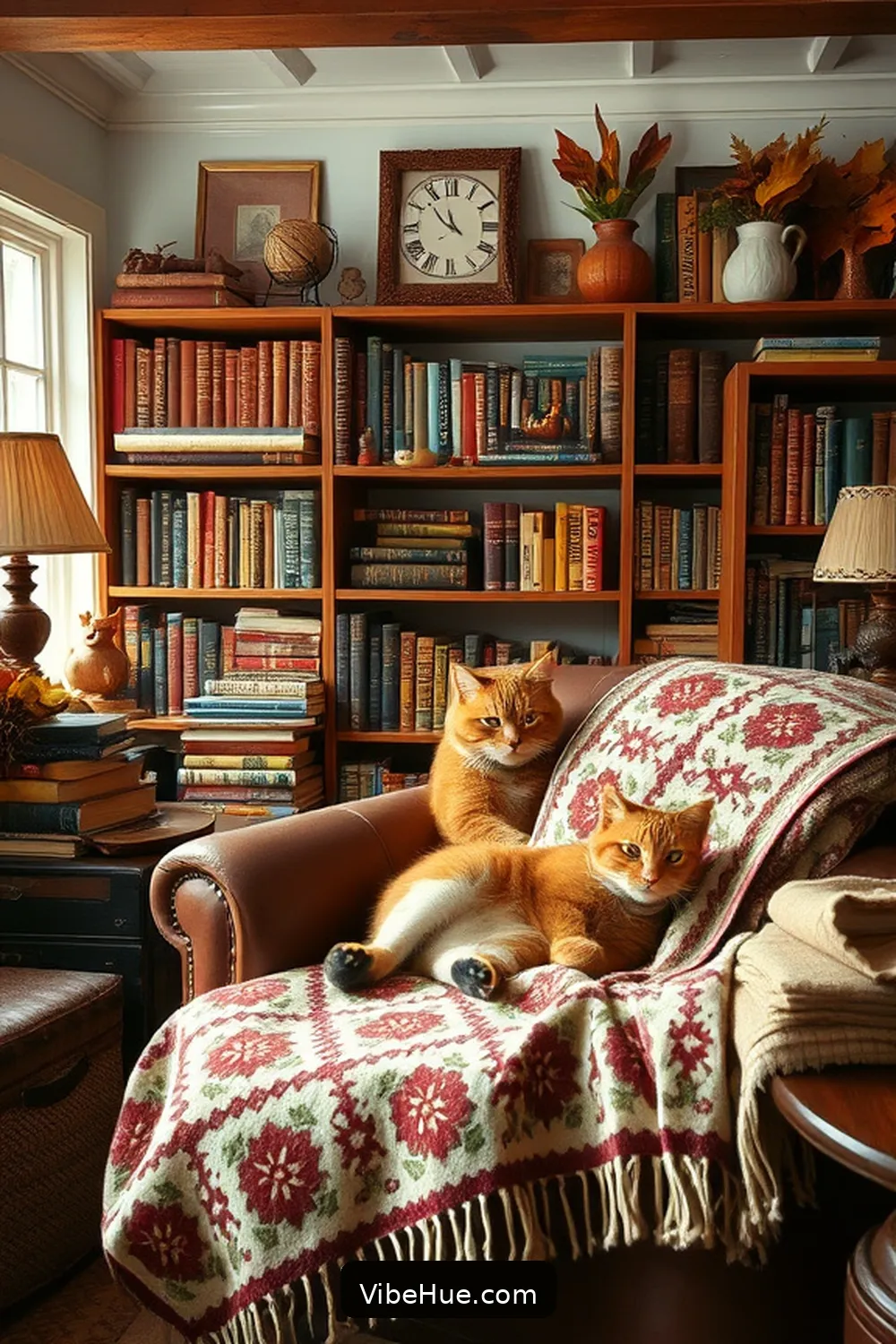 Create a Cozy Fall Library in Bohemian Style 11 Incorporate Vintage and Thrifted Finds for Create a Cozy Fall Library in Bohemian Style