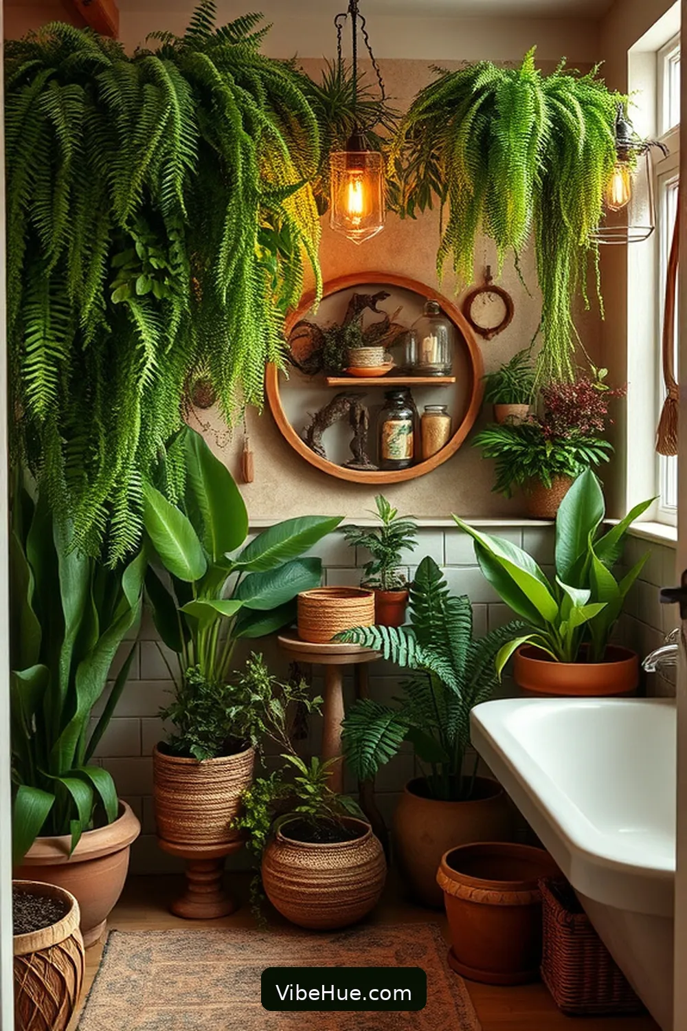 Create a Cozy Holiday Bathroom in Bohemian Style 4 Add Festive Greenery and Plants for Create a Cozy Holiday Bathroom in Bohemian Style