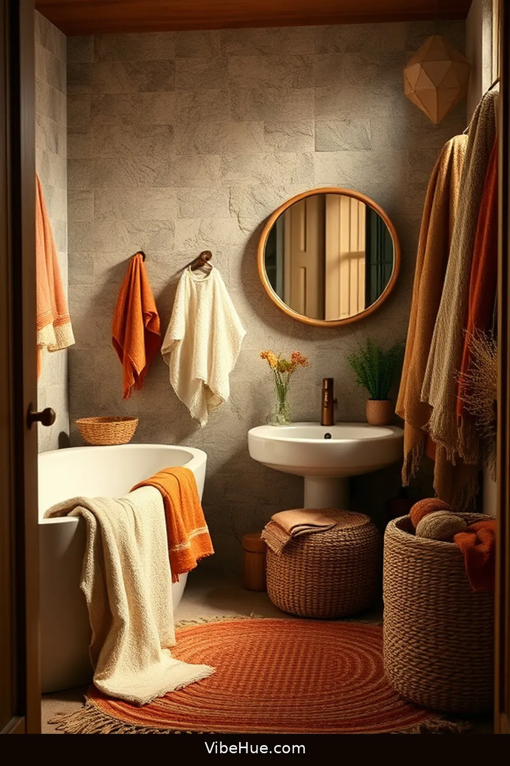 Create a Cozy Holiday Bathroom in Bohemian Style 2 Embrace Rich Textures With Textiles for Create a Cozy Holiday Bathroom in Bohemian Style