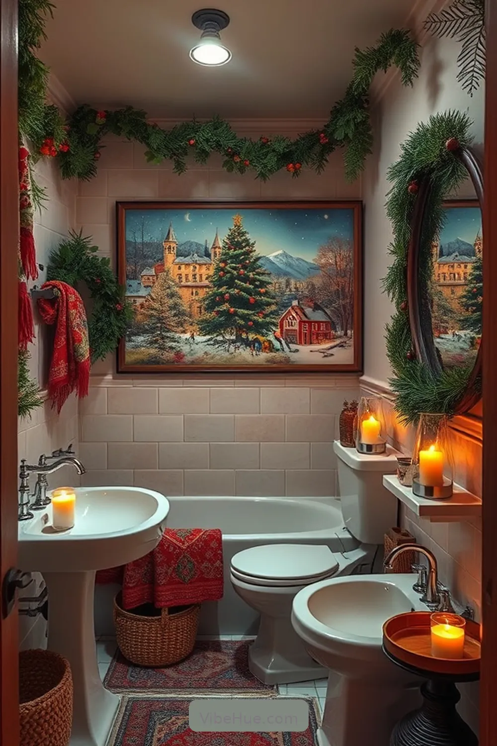 Create a Cozy Holiday Bathroom in Bohemian Style 10 Showcase Holiday-Themed Artwork for Create a Cozy Holiday Bathroom in Bohemian Style
