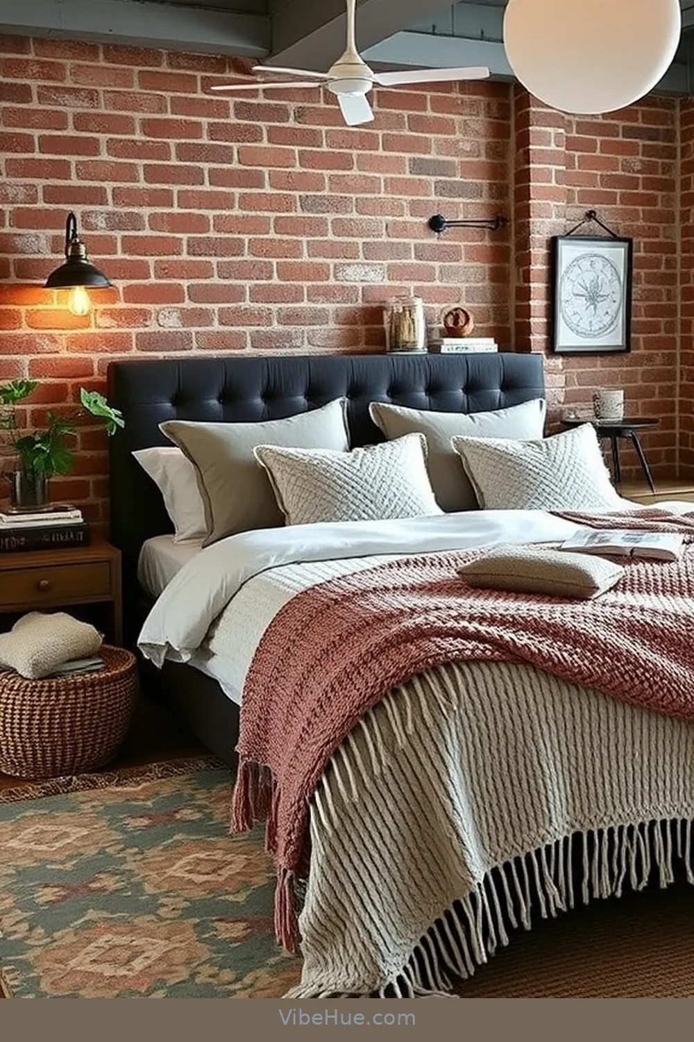 Layer Textiles for Warmth and Comfort for Create a Cozy Holiday Bedroom With Industrial Style