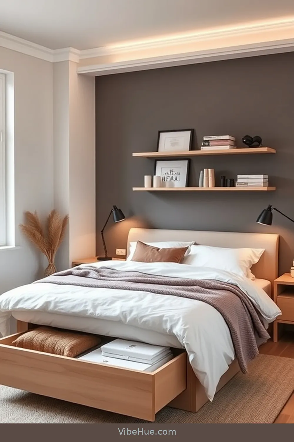 Create a Cozy Holiday Bedroom in Scandinavian Style 11 Integrate Functional Storage for Create a Cozy Holiday Bedroom in Scandinavian Style